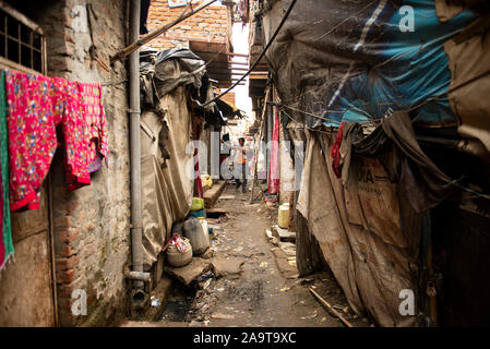 Vista generale del quartiere in prossimità della discarica Foto Stock