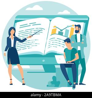 Formazione online, corsi e formazione Illustrazione Vettoriale