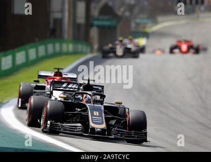 SÃO PAULO, SP - 17.11.2019: GRANDE PRÊMIO DO BRASIL F1 2019 - Romain Grosjean (FRA) Hass F1 Team durante il brasiliano di Formula 1 Grand Prix 2019, svoltasi sul circuito di Interlagos in São Paulo, SP. (Foto: Rodolfo Buhrer/La/Imagem Fotoarena) Foto Stock