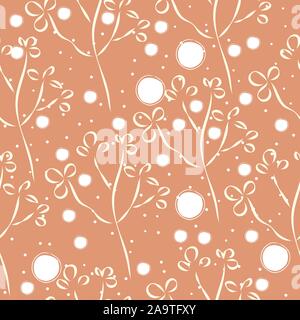 Floral astratto modello senza giunture. Moderno design digitale. Piante delicate realizzate con la spazzola. Stile moderno stile scandinavo. Colori contemporanei e D Illustrazione Vettoriale