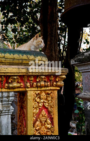 Phnom Sombok monastero buddista, vicino ad esempio Kampi e Kratie Krong (Kracheh), Cambogia del Sud-est asiatico Foto Stock