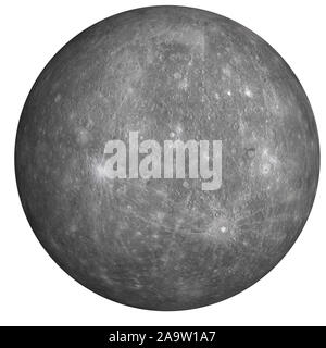 Alta Mercurio dettagliata pianeta del sistema solare isolato. Gli elementi di questa immagine fornita dalla NASA. Foto Stock