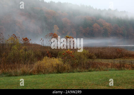 New York, Stati Uniti d'America. 31 ott 2019. Foto scattata il 31 ott. 2019 mostra il paesaggio autunnale Grahamsville, New York, Stati Uniti. Credito: Yang Quanguo/Xinhua/Alamy Live News Foto Stock