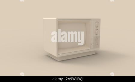 3D rendering di una televisione retrò isolato in uno sfondo per studio Foto Stock