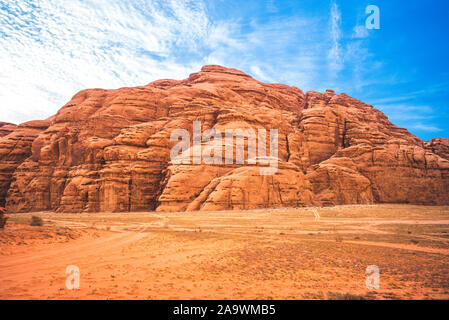 Wadi Rum desert, o a valle della luna, in Giordania Foto Stock