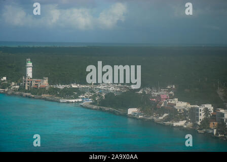 La costa di Isola di Cozumel per l'aria Foto Stock