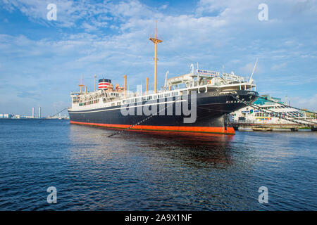 Hikawa Maru nave nella baia di Yokohama in Giappone Foto Stock