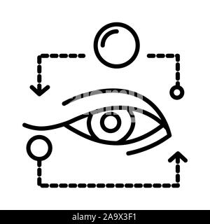 Occhio isolato icona linea, oftalmologia e trattamento della vista Illustrazione Vettoriale