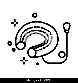 Viaggiare collo cuscino ortopedico, il collare con pompa isolato icona linea Illustrazione Vettoriale