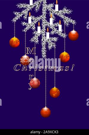Creative Merry Christmas card. Illustrazione Vettoriale Illustrazione Vettoriale
