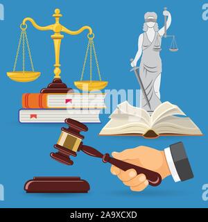 Diritto e Giustizia concetto Illustrazione Vettoriale