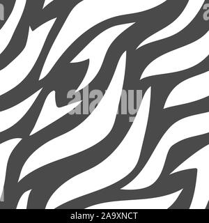 Geometriche strisce della zebra sfondo. Abstract in bianco e nero stampa animale. Può essere utilizzato come tessuto texrure o sfondo. Vettore monocromatica Illustrazione Vettoriale