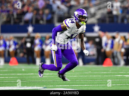 Nov 10, 2019: Minnesota Vikings wide receiver Diggs Stefon #14 durante un gioco di NFL tra il Minnesota Vikings e Dallas Cowboys di AT&T Stadium di Arlington, TX Minnesota sconfitto Dallas 28-24 Albert Pena/CSM Foto Stock