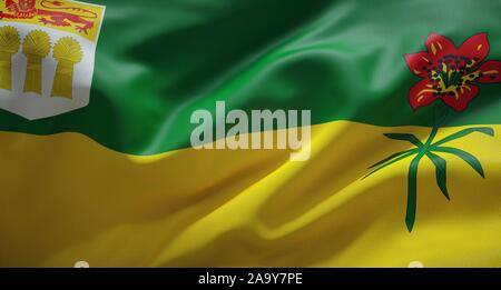 Bandiera Ufficiale della provincia di Saskatchewan. In Canada. Foto Stock