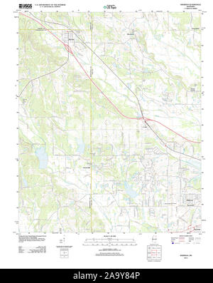 USGS TOPO Map Mississippi MS Sherman 20120321 TM il restauro Foto Stock