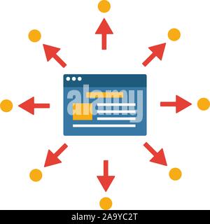 Contenuti virali icona. Semplice elemento piatto da collezione di contenuti. Creative contenuti virali icona per modelli, software e applicazioni Illustrazione Vettoriale