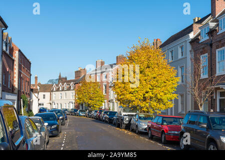 Fila di smart case in stile georgiano in Oriente Castle Street, Bridgnorth, Shropshire Foto Stock