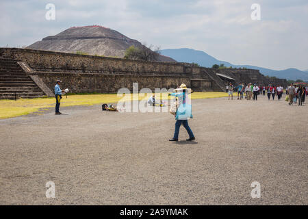 Teotihuacan Aztec Ruins nel Messico centrale. Foto Stock
