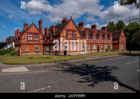 Case in Port Sunlight Merseyside, costruito da Lord Leverhulme per alloggiare gli operai per la sua fabbrica di sapone Foto Stock