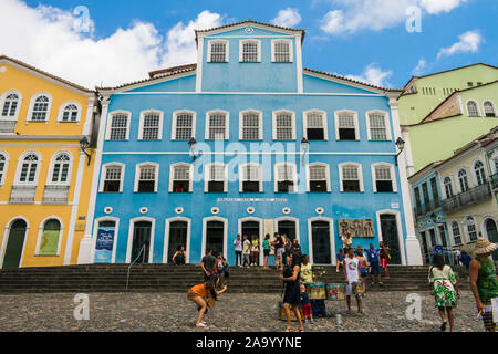 Casa de Jorge Amado Foundation, un popolare centro culturale a Pelourinho Square - centro storico di Salvador Foto Stock