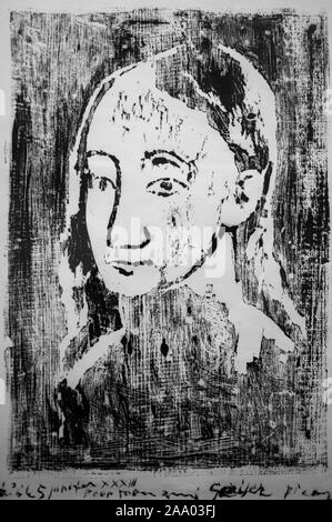 Pablo Picasso - Testa di donna, 1906 presso il Museo Berggruen collezione di arte moderna è ospitato in un edificio dall'architetto Friedrich August St Foto Stock