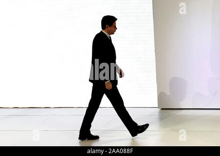 Roma, Italia. Xviii Nov, 2019. Giuseppe Conte, il Premier italiano Roma 18 novembre 2019. 170esimo anniversario della Banca Depositi e Prestiti (Banca per i depositi e prestiti). Foto di Samantha Zucchi Insidefoto Credito: insidefoto srl/Alamy Live News Foto Stock