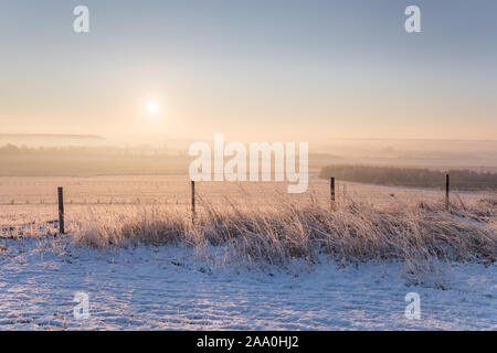 Magog Giù Cambridge su una fredda mattina di gennaio in inverno. Foto Stock