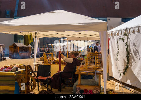 Bautzen, Germania - 1 Settembre 2019: ricostruzione storica presso la Old Town Festival a Bautzen, Alta Lusazia sassone, Germania Foto Stock