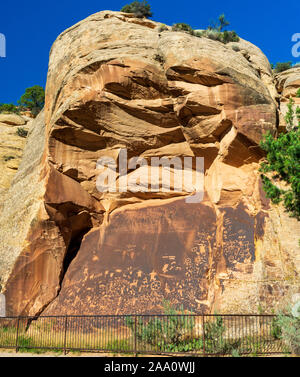 Newspaper Rock petroglifi Canyonlands, Utah Foto Stock