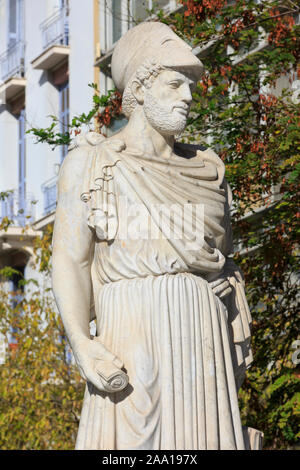 Statua del greco, oratore e general Pericle (495 A.C. - 429 a.C.) in Atene, Grecia Foto Stock