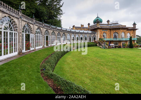 Sezincote è una singolare e straordinaria casa indiana adagiato tra le colline di Cotswold del Gloucestershire, England, Regno Unito Foto Stock