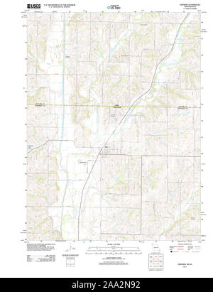 USGS TOPO Map Missouri MO Hopkins 20111222 TM il restauro Foto Stock