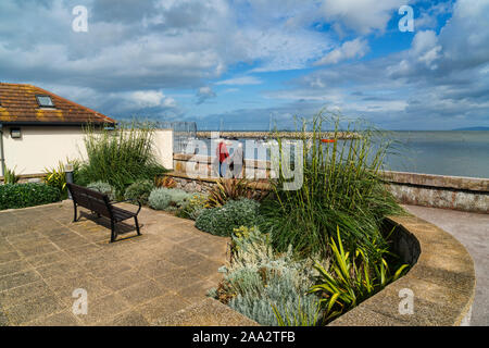 Promenade, Rhos sul mare, Colwyn Bay beach lungomare, il Galles del Nord, Regno Unito Foto Stock