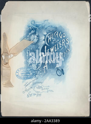 Vini serviti;toast,I MEMBRI DEL COMITATO ELENCATI;; 22ND banchetto annuale [detenute da] CHICAGO GIOIELLIERI ASSOCIAZIONE [at] GRAND PACIFIC HOTEL,(Chicago, IL) (HOTEL;) Foto Stock