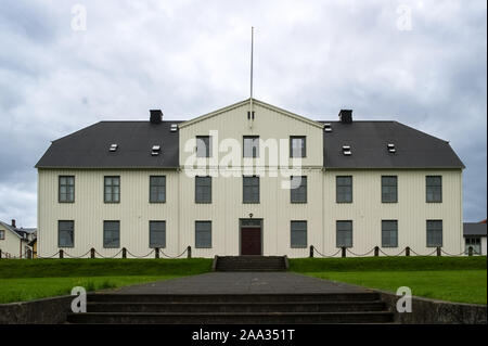 Hofdi Casa, costruita nel 1909. in Reykjavik (Islanda) la posizione per il 1986 il vertice dei presidenti Ronald Reagan e Mikhail Gorbatsjov. Viaggiare Foto Stock