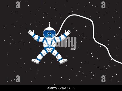 Astronauta nello spazio esterno Illustrazione Vettoriale