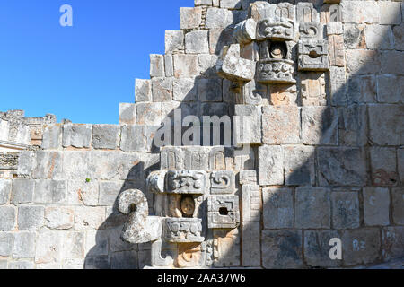 I dettagli delle rovine Maya, Uxmal , Yucatan, Messico Foto Stock