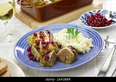 Cotta involtini di cavolo , cucina finlandese Foto Stock