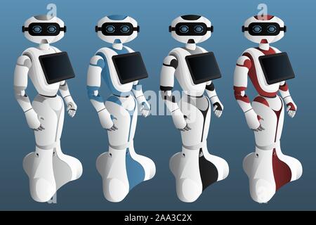 Robot realistici. Illustrazione Vettoriale Illustrazione Vettoriale