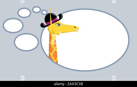 Giraffa con bolla di pensare Illustrazione Vettoriale