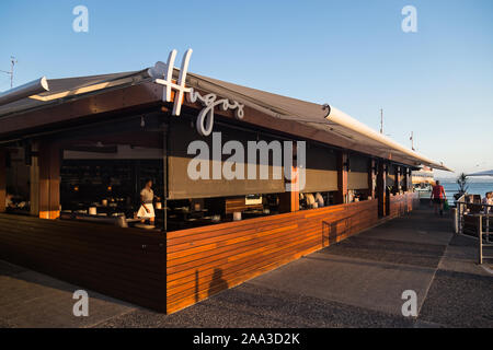 Foto esterna di Hugos è stato insignito ristorante Manly, Manly Wharf, Sydney. Foto Stock