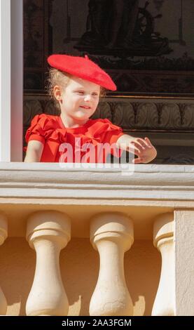 Monaco Ville, Monaco. Xix Nov, 2019. Gabriella principessa di Monaco presso il Palazzo Principesco a Monaco-Ville, il 19 novembre 2019, in occasione della celebrazione del Monaco?s Giornata Nazionale Credito: Albert Nieboer/ Paesi Bassi OUT/point de vue OUT |/dpa/Alamy Live News Foto Stock