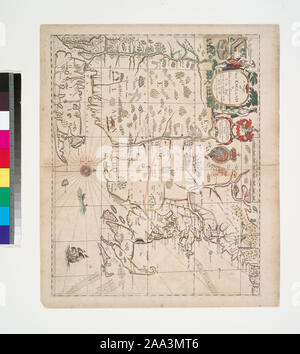 Prima di Stokes 1675-B-33 da John venditore, Atlas Maritimus, Londra, 1675. Vedere anche Piazza Deák 27. Deák 061; una mapp del New England. Foto Stock
