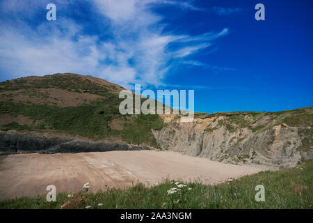 Mwnt beach, Cardigan Bay, Ceredigion, Wales, Regno Unito Foto Stock