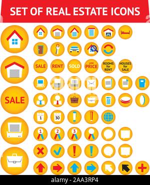Set di 56 immobili icone Illustrazione Vettoriale