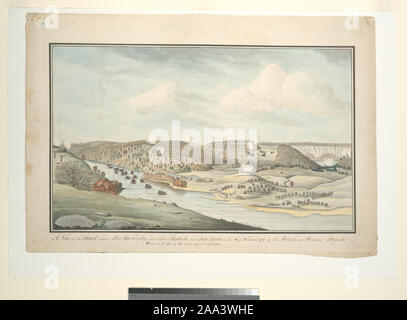 Stokes 1776-B-93 disegno raffigura Novembre 16, 1776. Deák 156; una vista dell'attacco contro Fort Washington e rebel redouts vicino a New York il 16 novembre 1776 dai britannici e Hessian brigate. Foto Stock