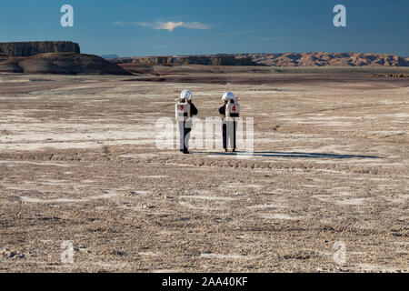 Hanksville, Utah - i ricercatori simulare vivere su Marte alla Mars Desert Research Station. Foto Stock