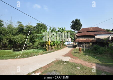 La scena del villaggio di Birsingha (luogo di nascita di Ishwar Chandra Vidyasagar). West Midnapore, Bengala occidentale. India. Foto Stock