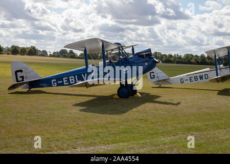 De-Haviland Tiger Moth DH82G-EBLV sul display Foto Stock