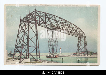 1907-1908. Prima serie con divisa schienali (per messaggio e indirizzo) esclusivamente.; ponte aereo, Duluth, Minn. Foto Stock